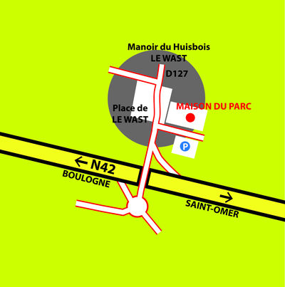 plan d'accès au manoir du Huisbois