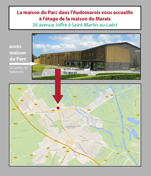 plan d'accès à laz nouvelle implantation de la maison du parc à l'étage de la maison du marais