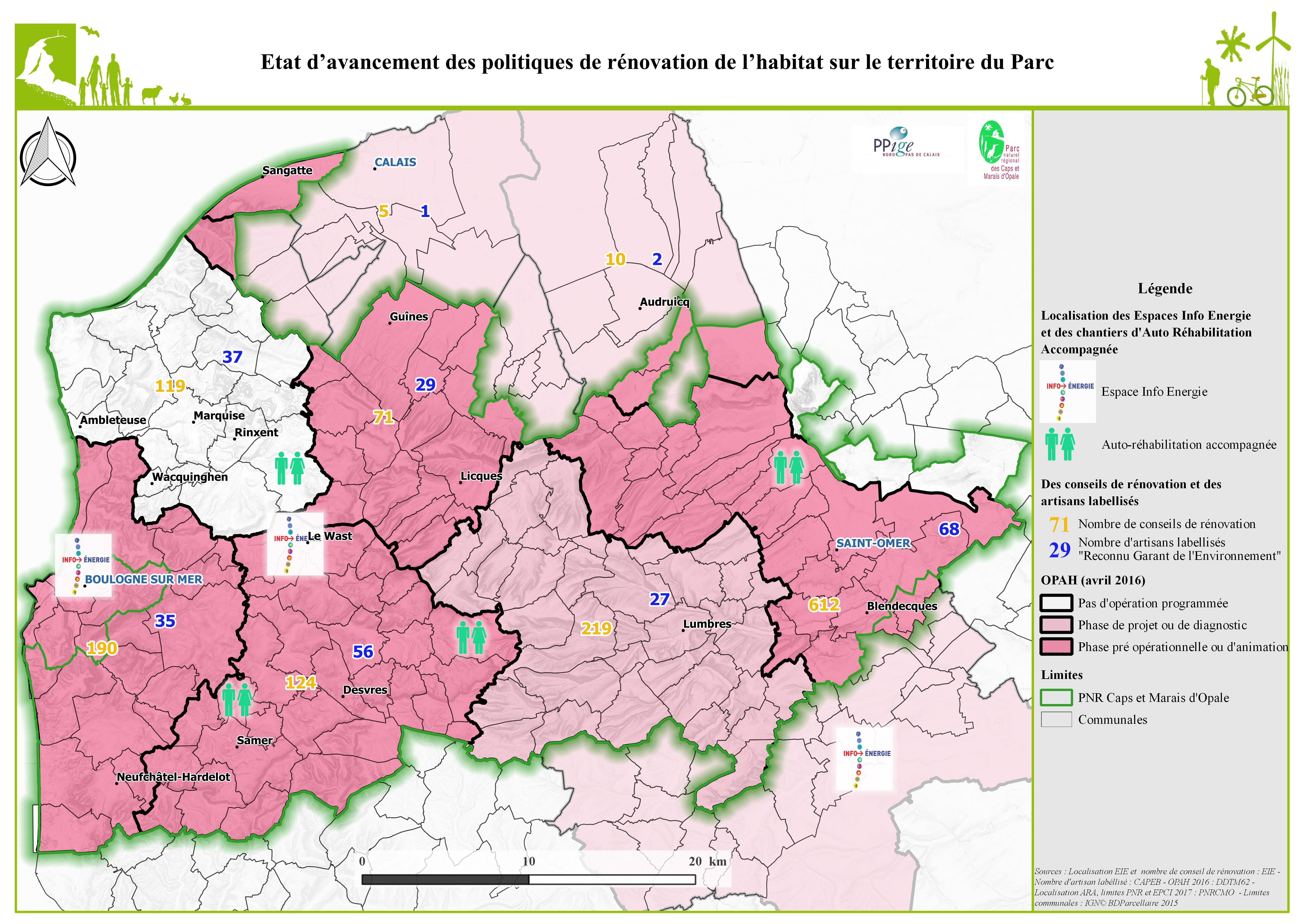 Carte de la rénovation de l'habitat en janvier 2017