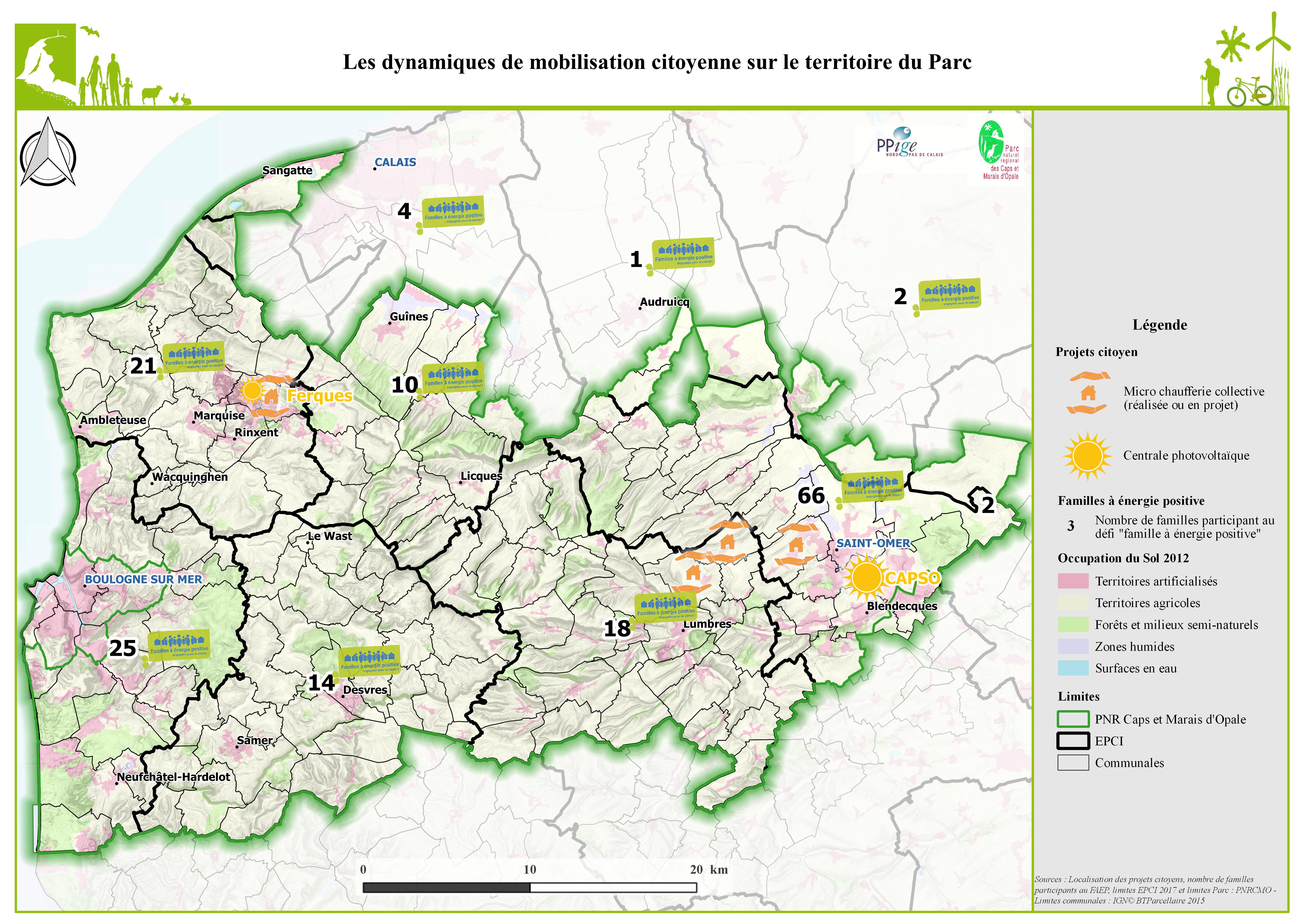 Carte des dynamiques de mobilisation citoyenne au 1er janvier 2017