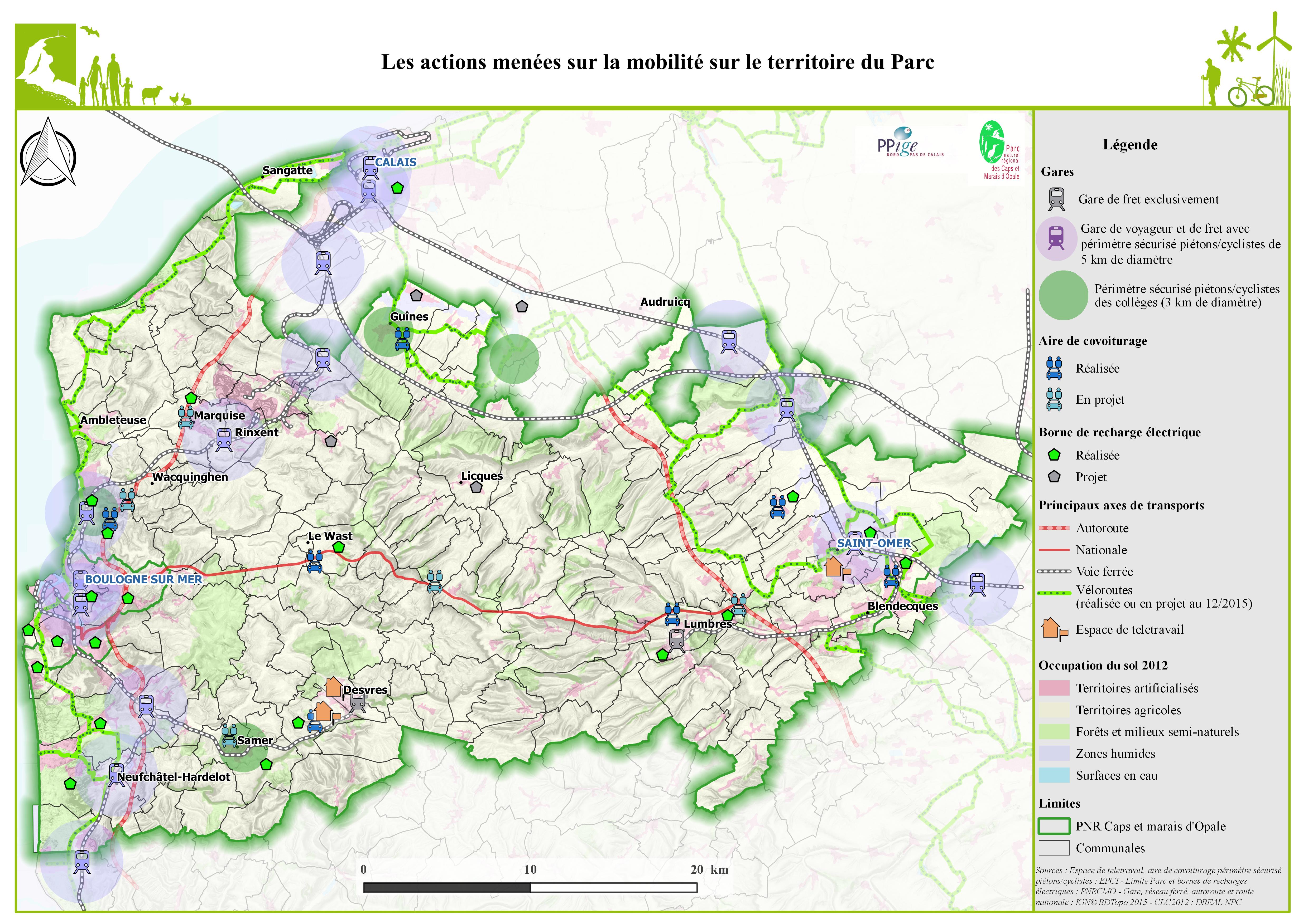 Carte des acttions menées sur la mobilité au 1er janvier 2017
