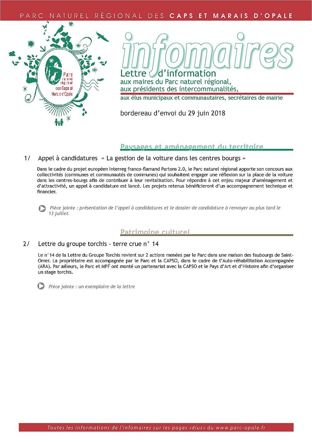 Infomaires du 29 juin 2018
